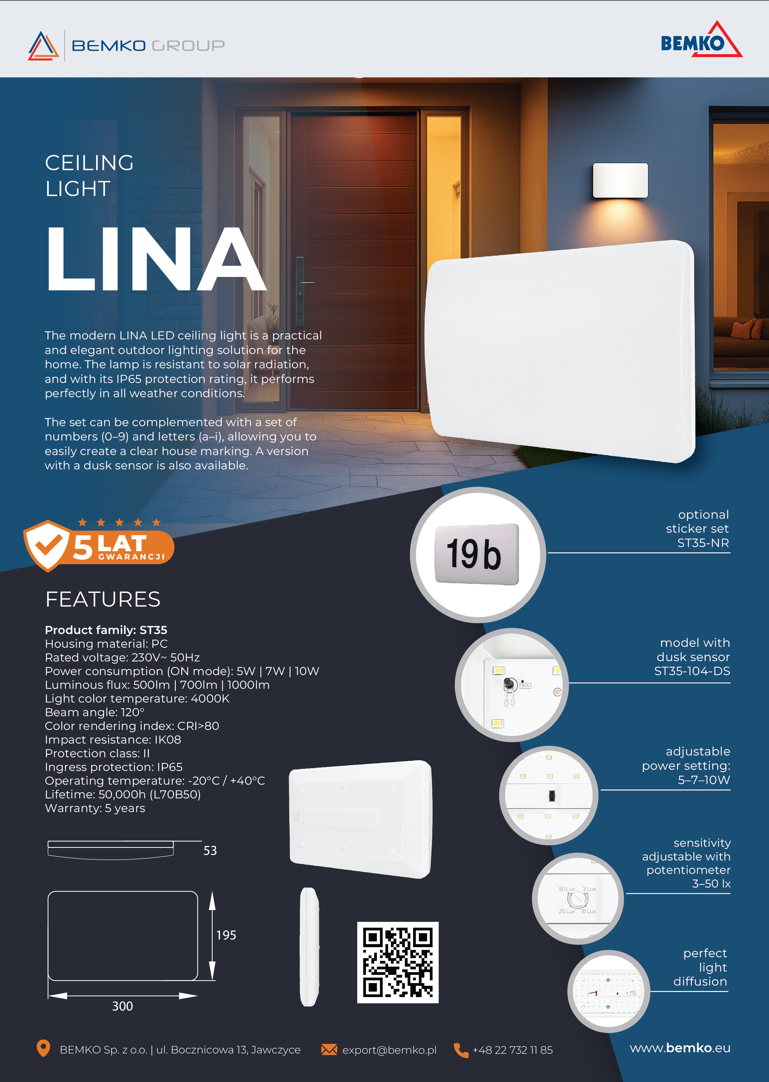 LED Ceiling Light - ST35 “LINA” - NEW!